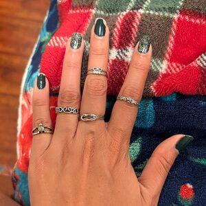 Elegant Silver Ring Set for Women size 7 and other sizes